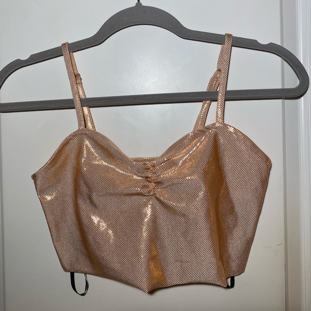 F21 ROSE GOLD CROP TOP